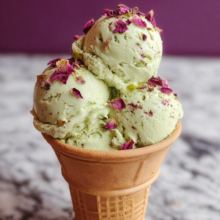 Homemade Rose and Green Pista Ice Cream Recipe