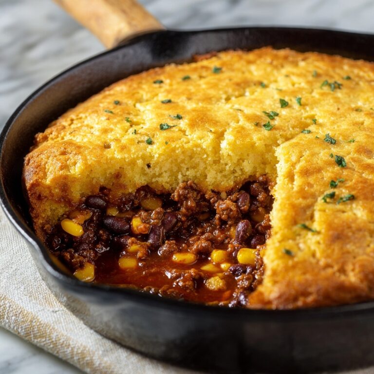 Skillet Chili Cornbread Pot Pie Recipe