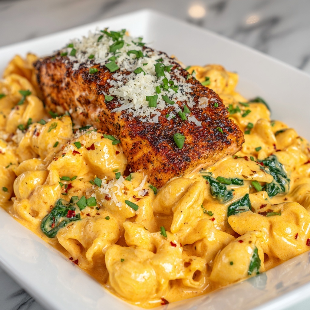 Tuscan Salmon and Mafaldine Pasta Recipe - Recipe Image