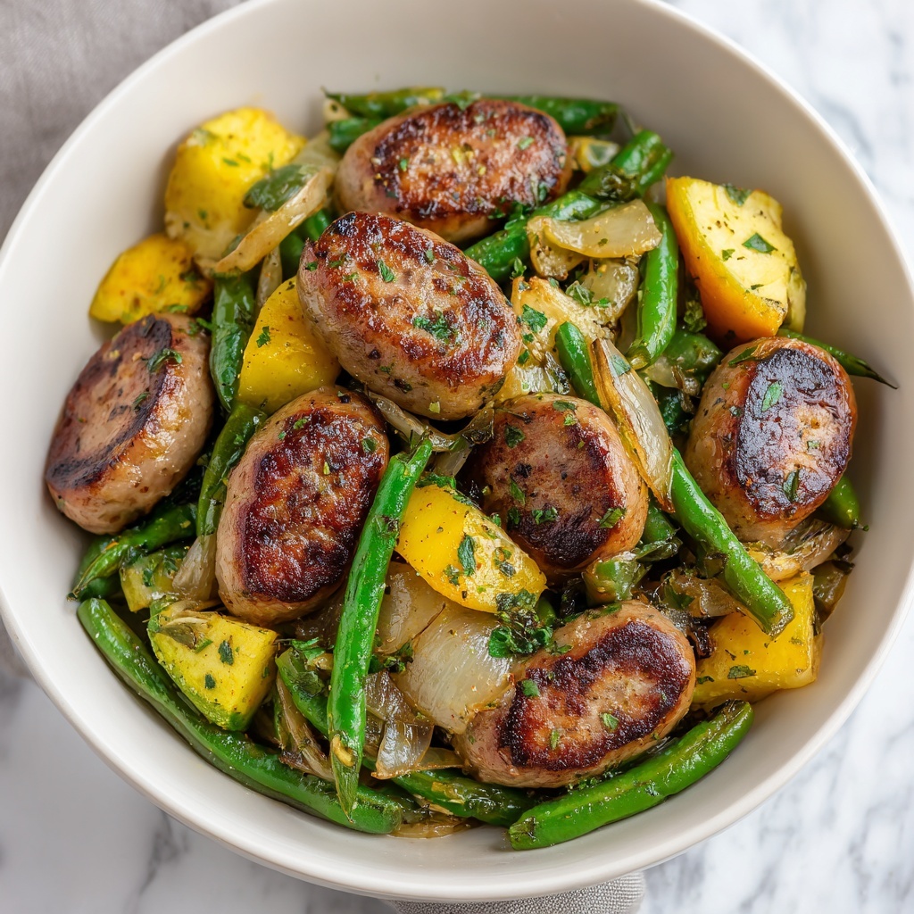Air Fryer Sausage with Vegetables Recipe - Recipe Image