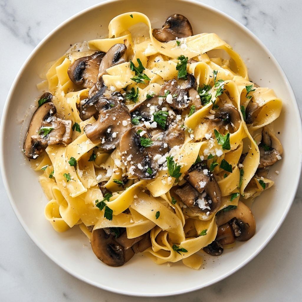 Garlic Mushroom Pasta Recipe - Recipe Image