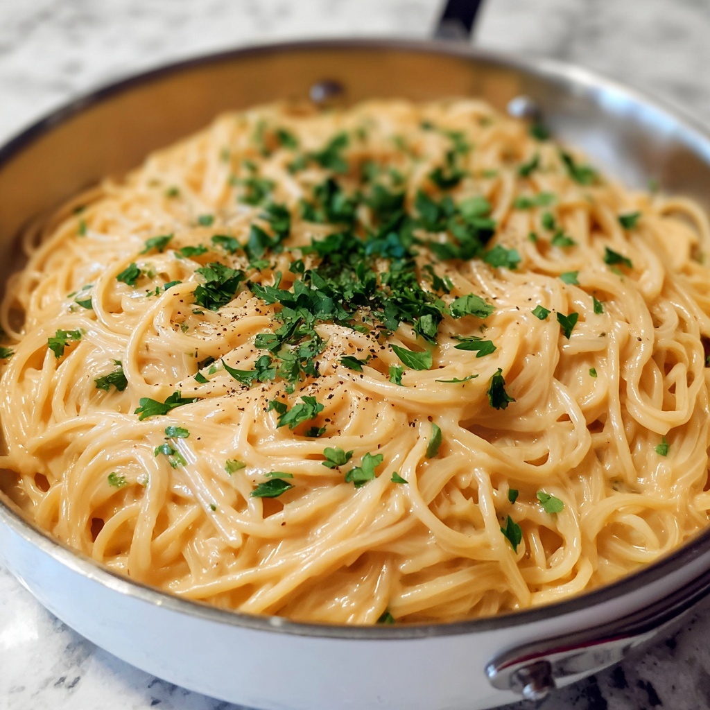 Creamy Garlic Parmesan Spaghetti Recipe - Recipe Image