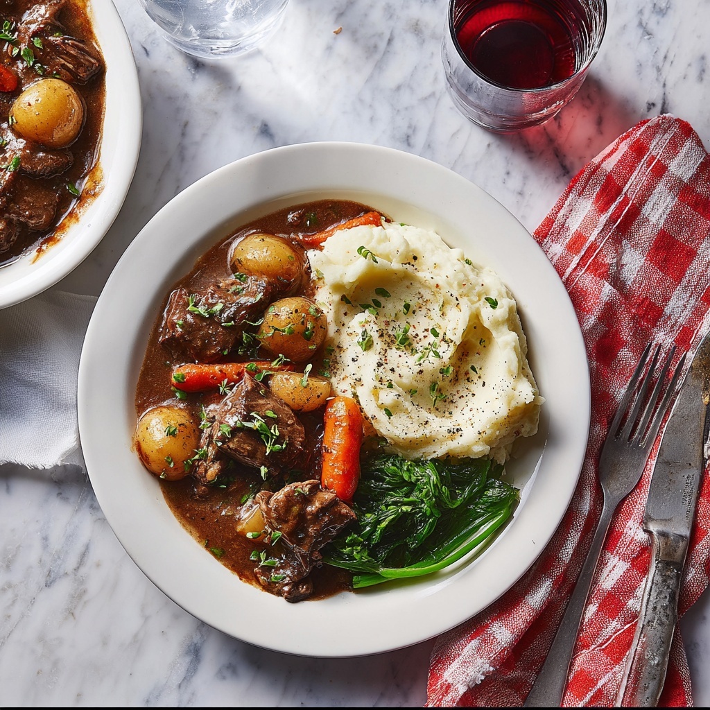 Slow Cooked Beef Bourguignon Recipe - Recipe Image