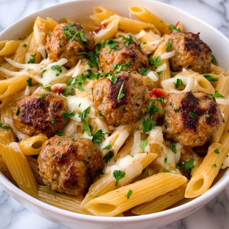 Caprese Turkey Meatball Pasta Skillet Recipe