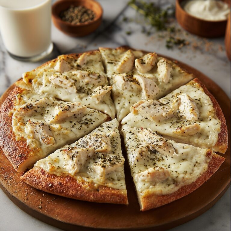 Roasted Garlic, Chicken & Herb White Pizza Recipe