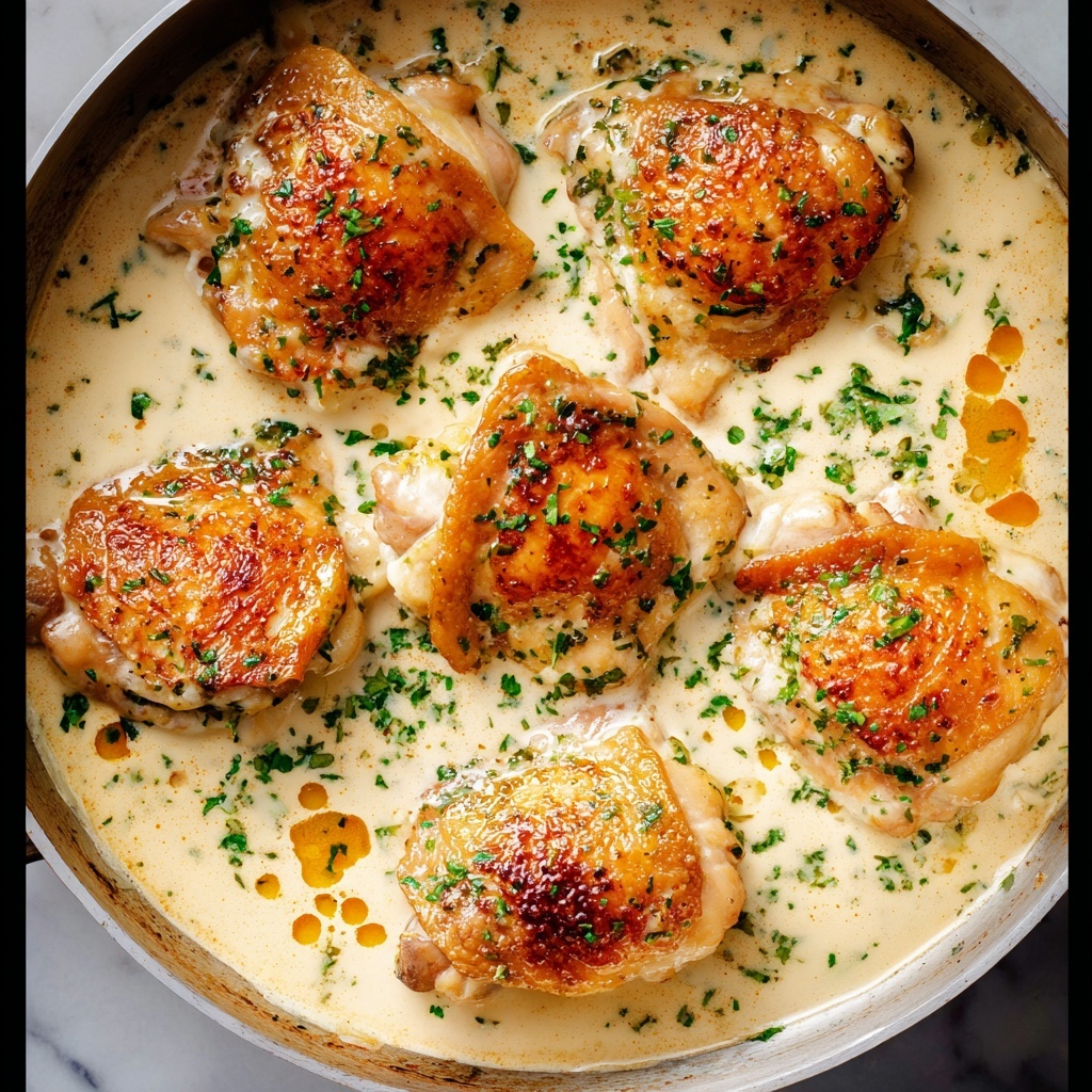 Creamy Oven-Baked Chicken Thighs Recipe - Recipe Image