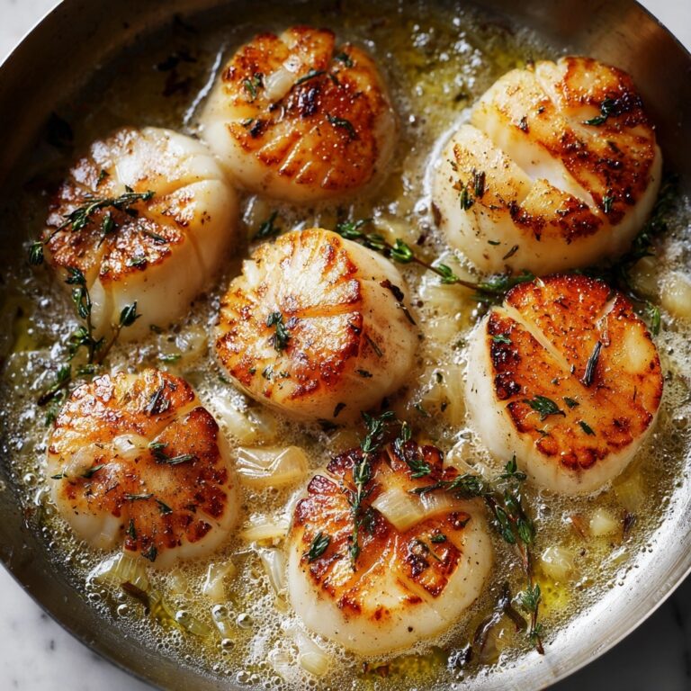 Brown Butter Scallops with Garlic, Thyme, and Lemon Recipe