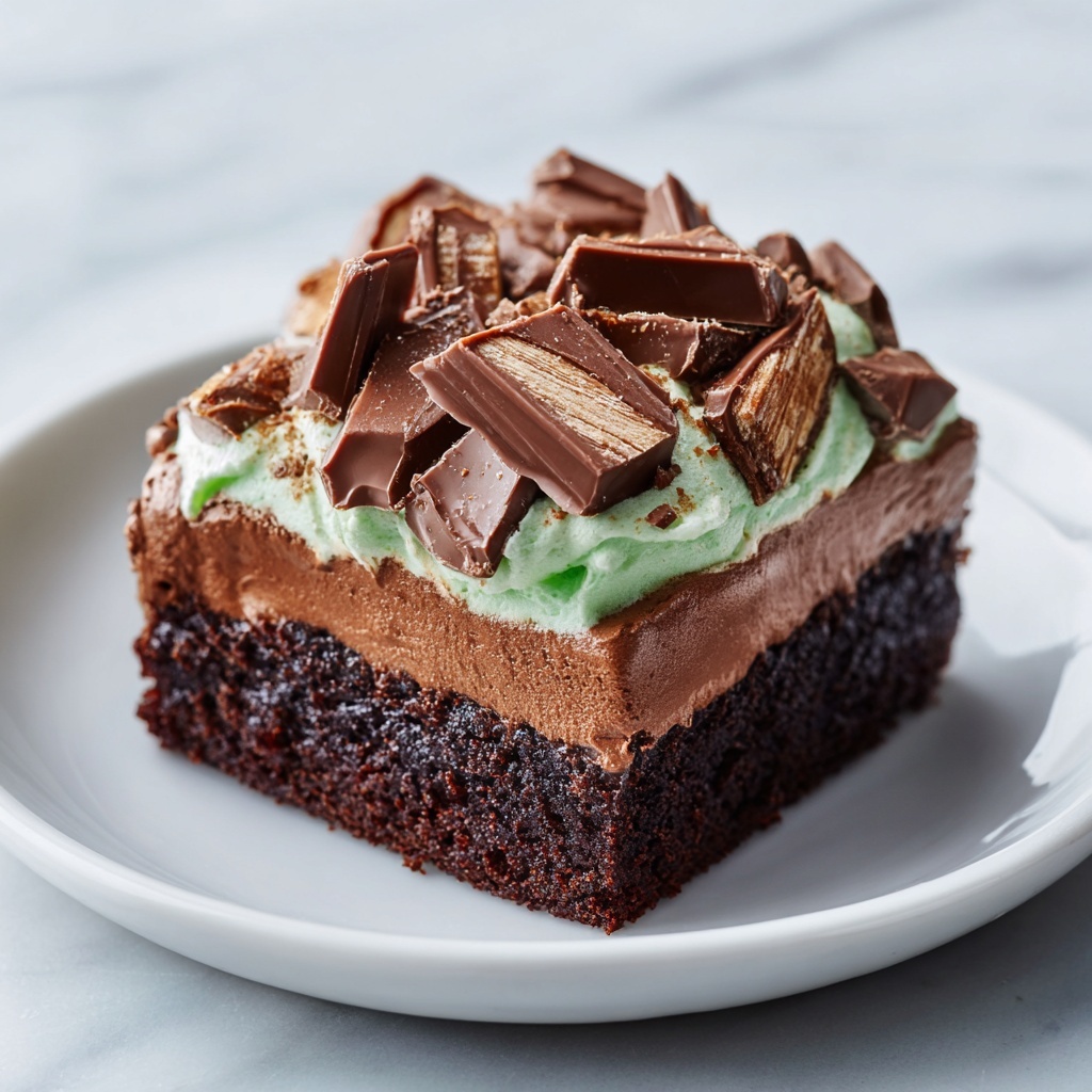 Chocolate Mint Poke Cake Recipe - Recipe Image