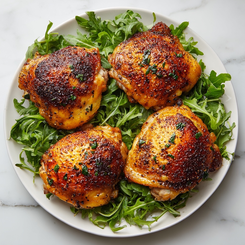 Oven Baked Chicken Thighs with Honey Mustard and Garlic Recipe - Recipe Image