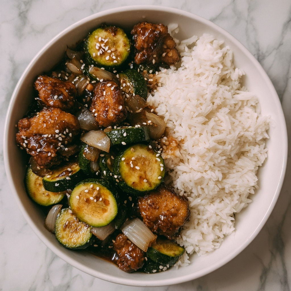 Ponzu Zucchini Stir Fry with Chicken Recipe - Recipe Image