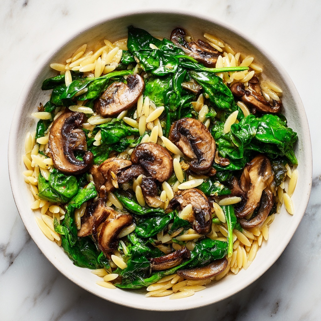 Mushroom and Spinach Orzo Recipe - Recipe Image