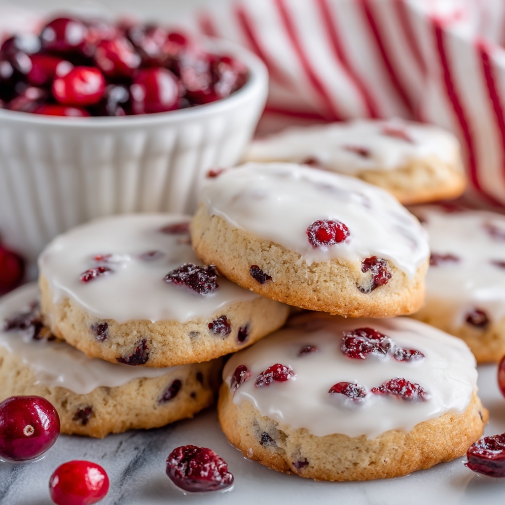 Buttery Cranberry Almond Shortbread Cookies Recipe - Recipe Image