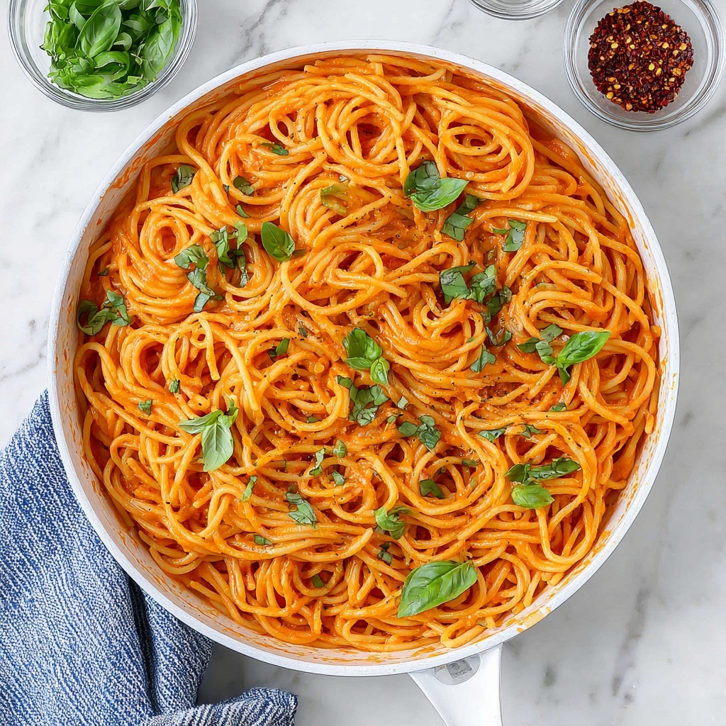 Creamy Roasted Red Pepper Pasta Recipe - Recipe Image