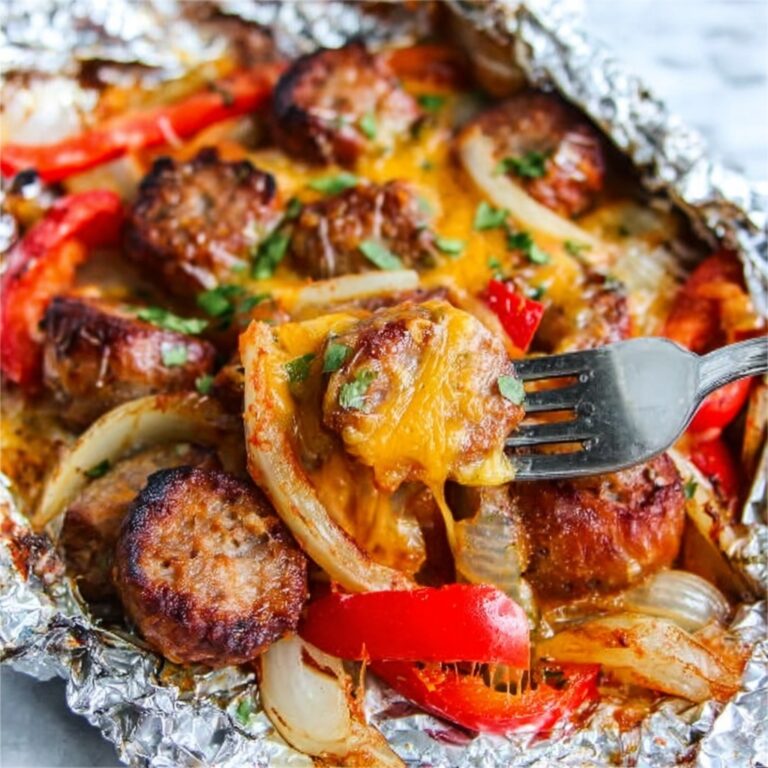 Foil-Packet Cheesy Sausage and Peppers Recipe