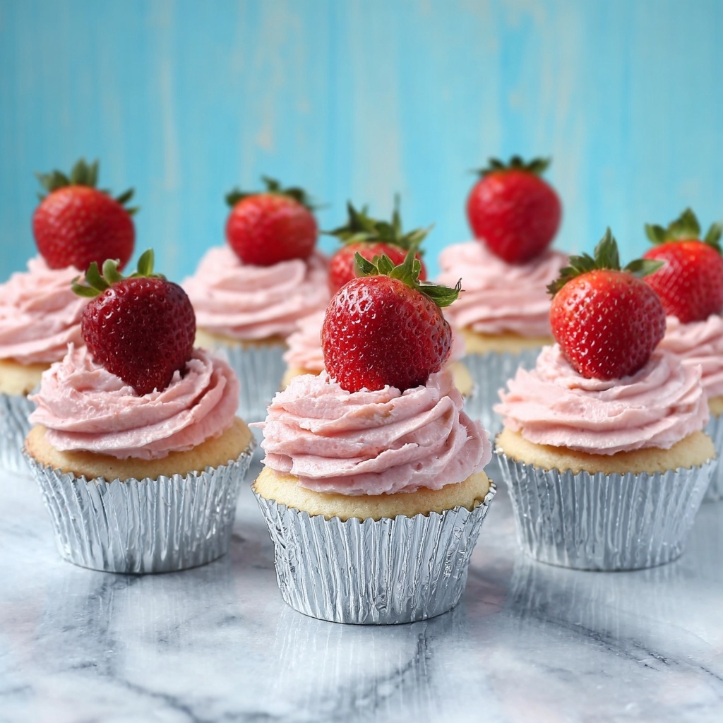 White Chocolate Strawberry Cupcakes Recipe - Recipe Image