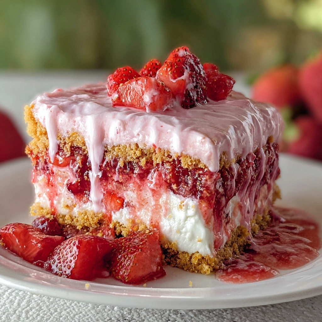 Strawberry Honeybun Cake with Strawberry Cream Icing Recipe - Recipe Image