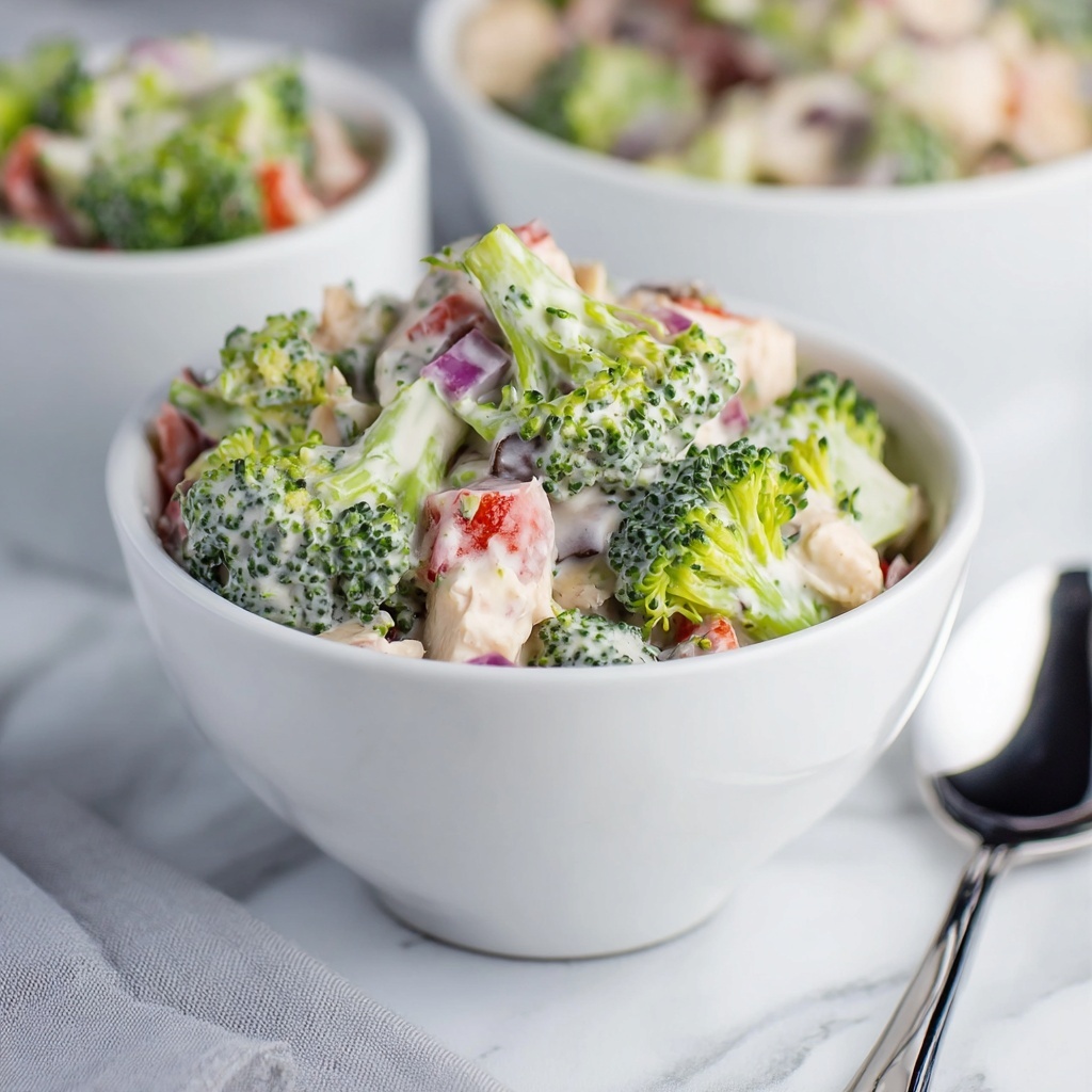 Creamy Broccoli and Chicken Salad Recipe - Recipe Image