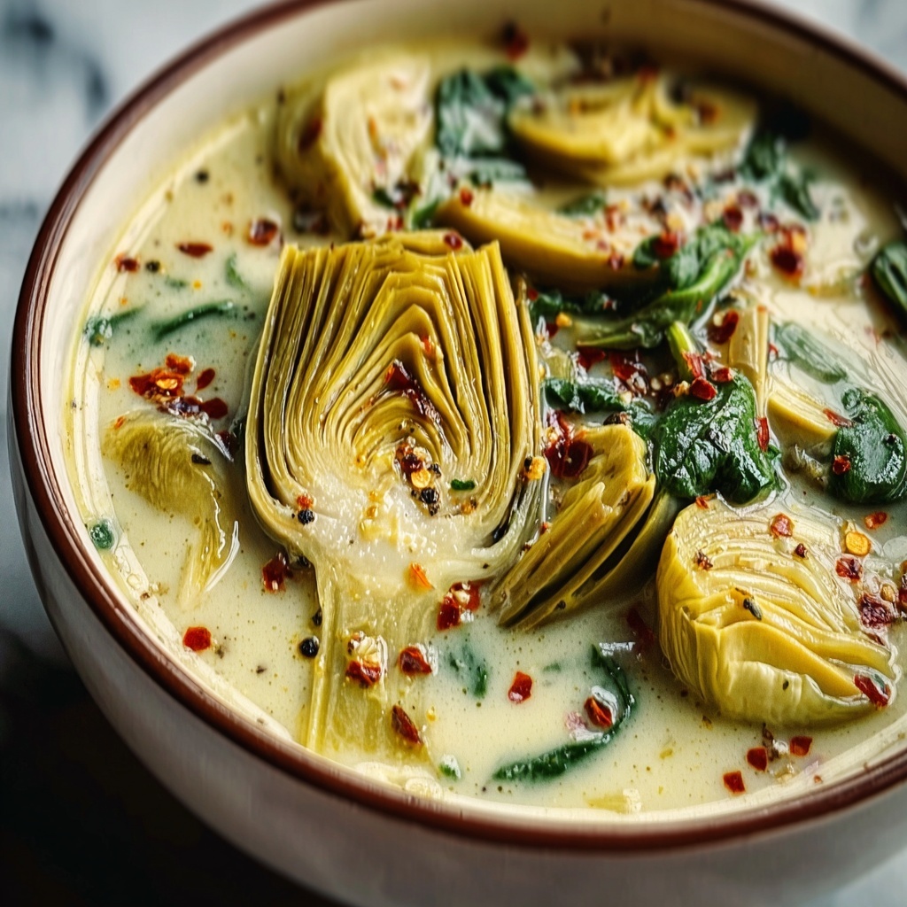Zesty Tuscan Artichoke Soup Recipe - Recipe Image
