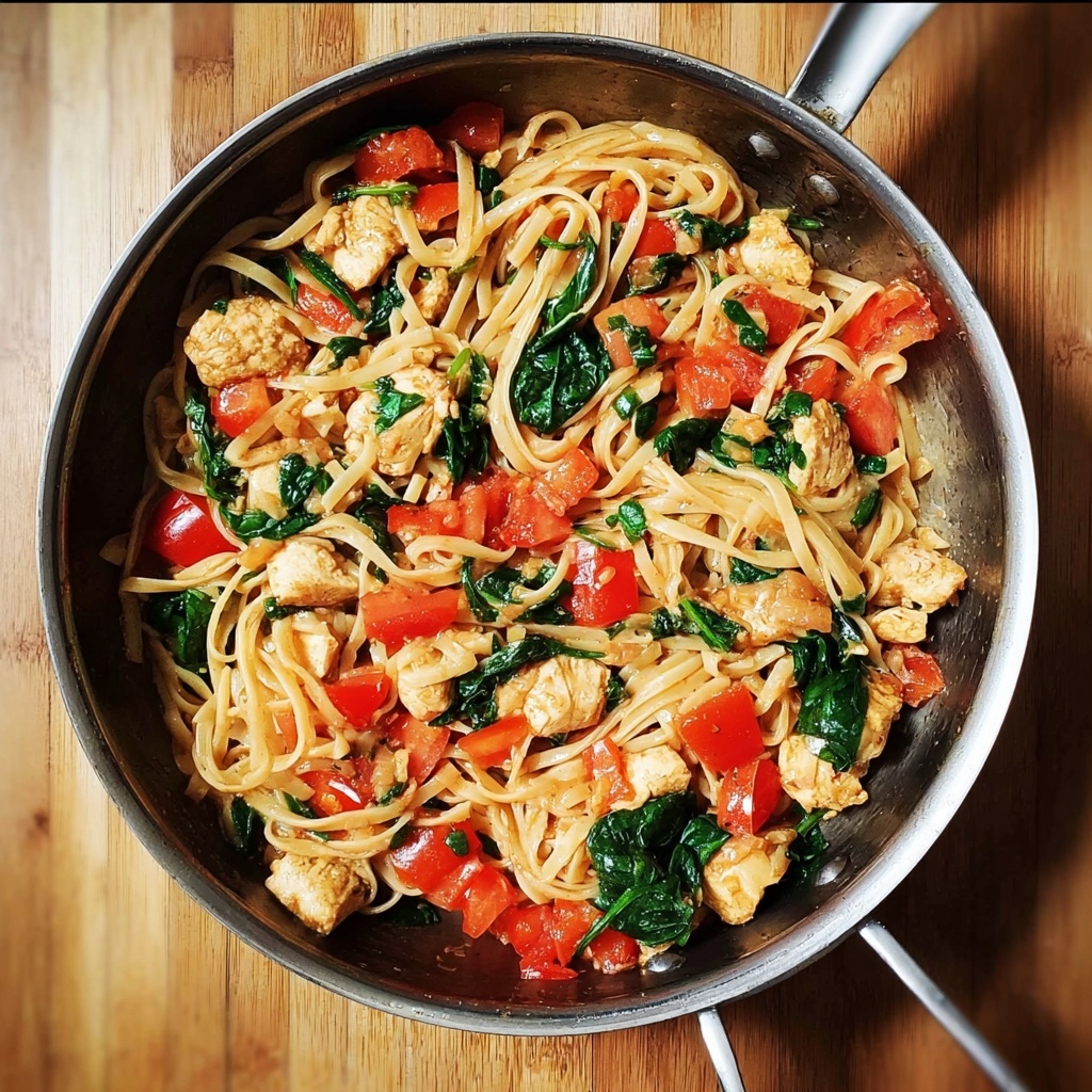 Tomato Spinach Shrimp Pasta Recipe - Recipe Image