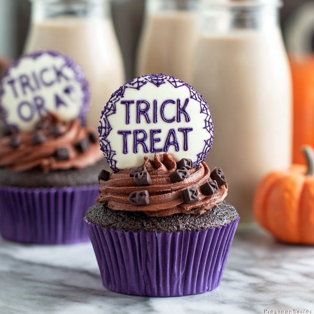 Stamped Halloween Cupcakes Recipe - Recipe Image