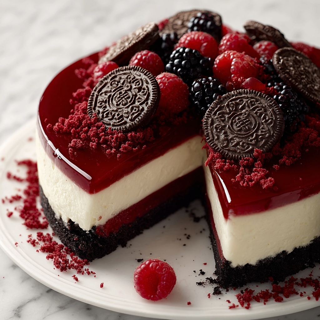 Cheesecake with Red Velvet Cookie Dough Recipe - Recipe Image