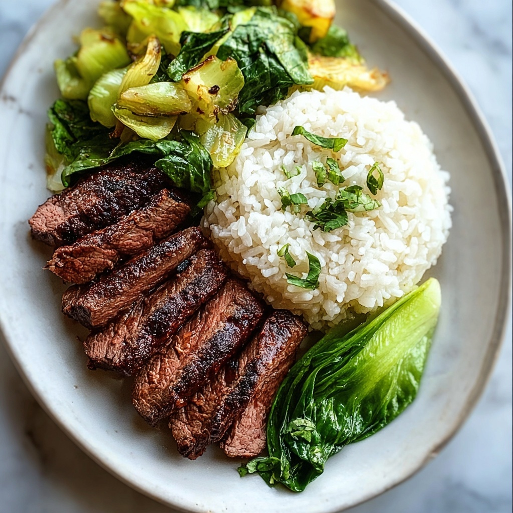 Herby Lemon Garlic Steak and Rice Recipe - Recipe Image