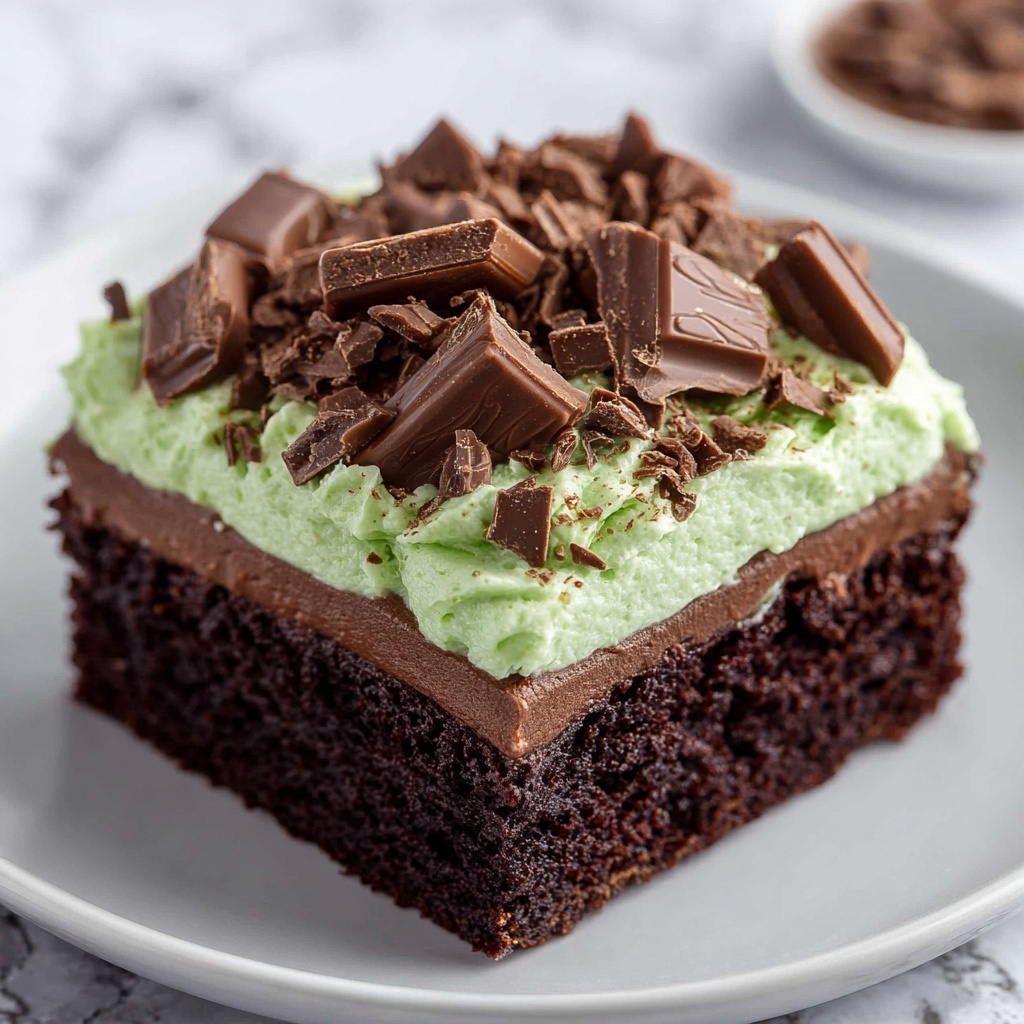 Chocolate Mint Poke Cake Recipe - Recipe Image