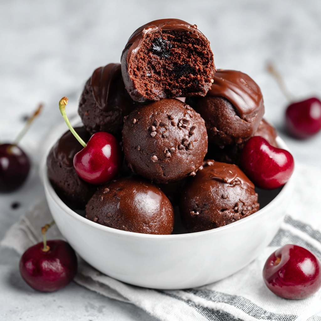 Chocolate Covered Cherry Brownie Bombs Recipe - Recipe Image