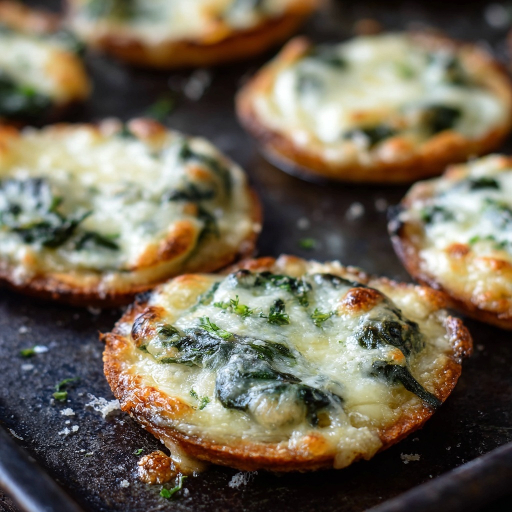 Spinach Dip Cheese Crisps Recipe - Recipe Image