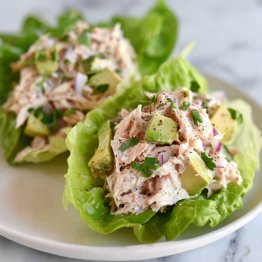 Avocado Chicken Salad Lettuce Wraps Recipe - Recipe Image