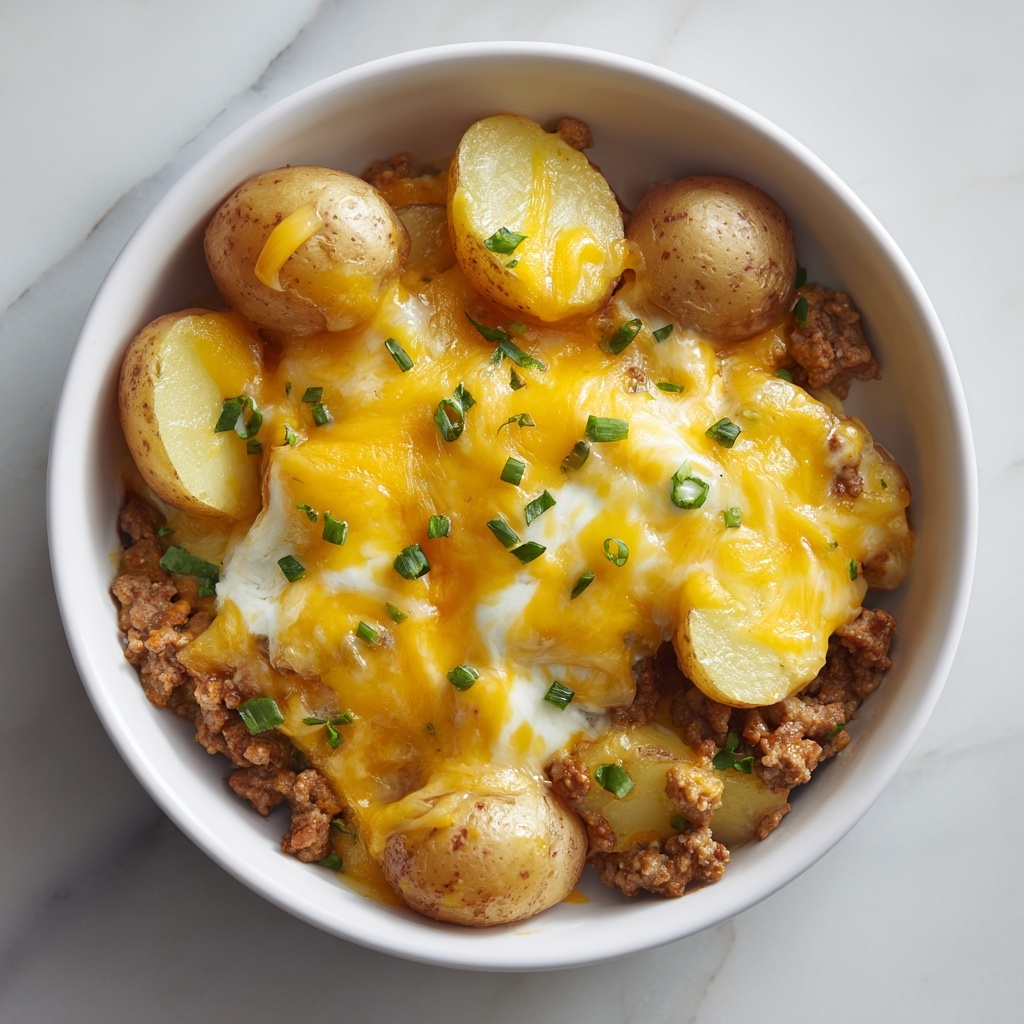 One-Pan Cheesy Meat & Potato Skillet Recipe - Recipe Image