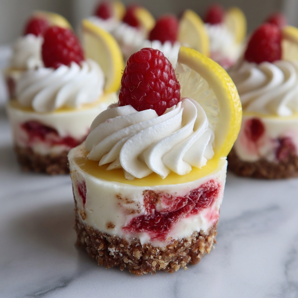 Luscious Lemon Raspberry Swirl Cheesecake Cups Recipe - Recipe Image