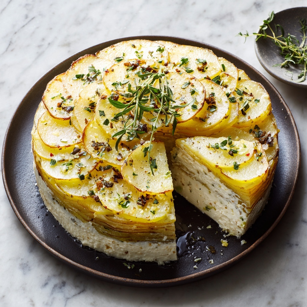 Golden Potato and Balsamic Torte with Fresh Thyme Recipe - Recipe Image