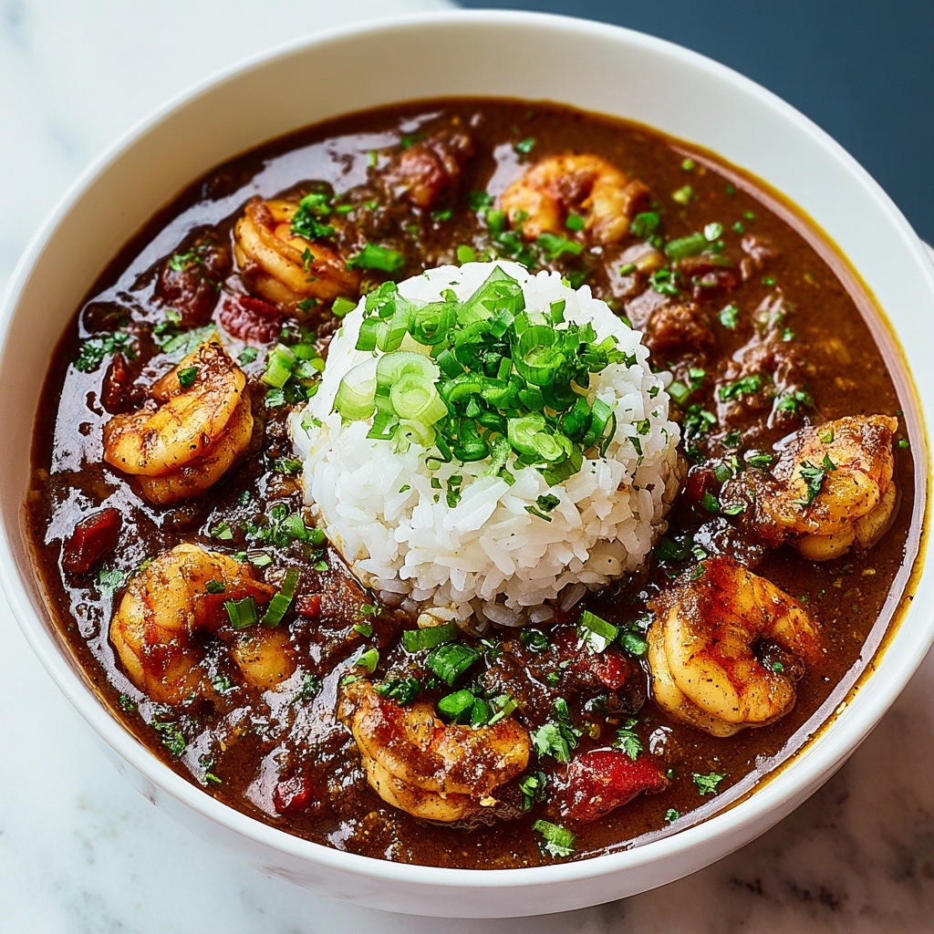 Flavorful Cajun Gumbo with Andouille Sausage, Okra, and Vegetables Recipe - Recipe Image