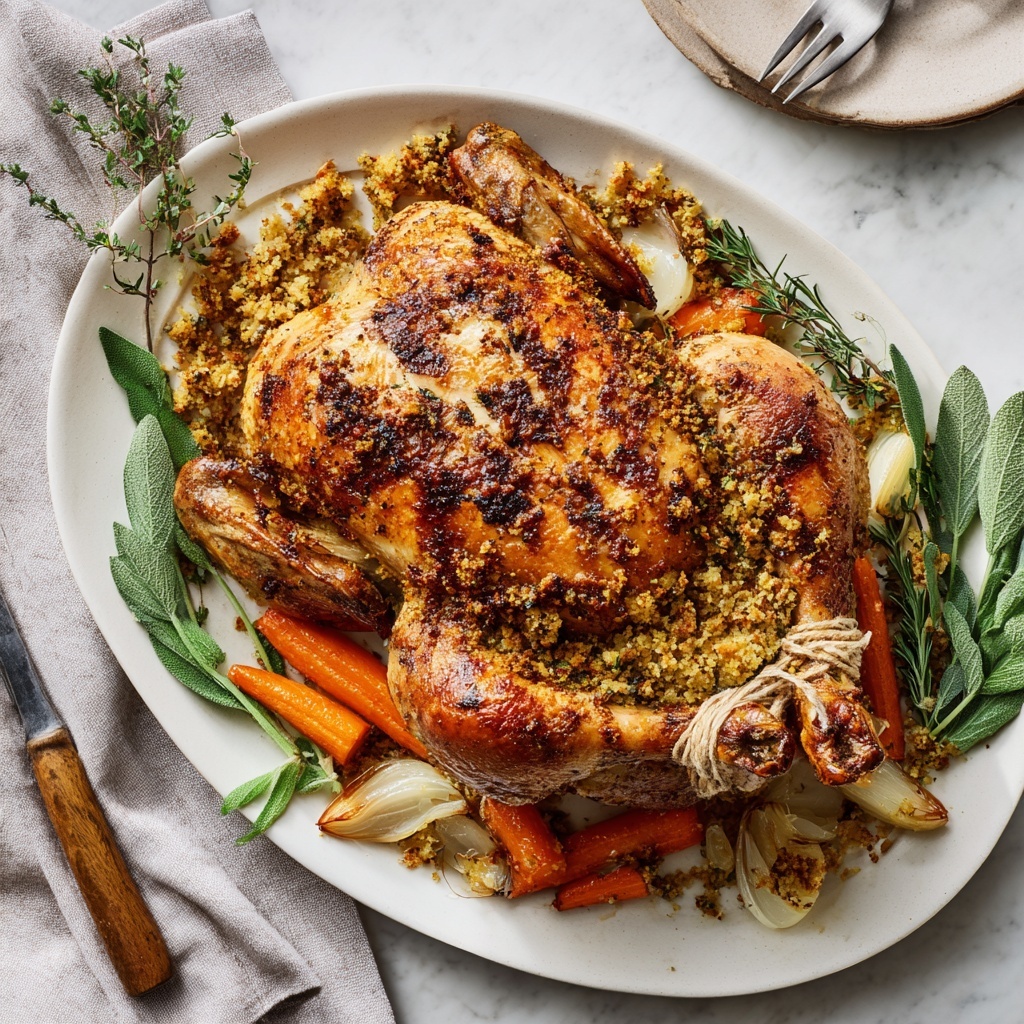 Best Roasted Turkey with Flavorful Herb Butter Recipe - Recipe Image