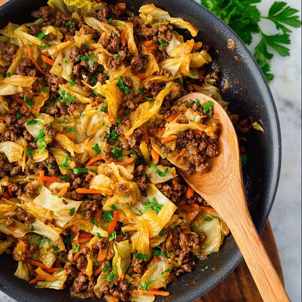 Hearty Ground Beef and Cabbage Skillet Recipe - Recipe Image