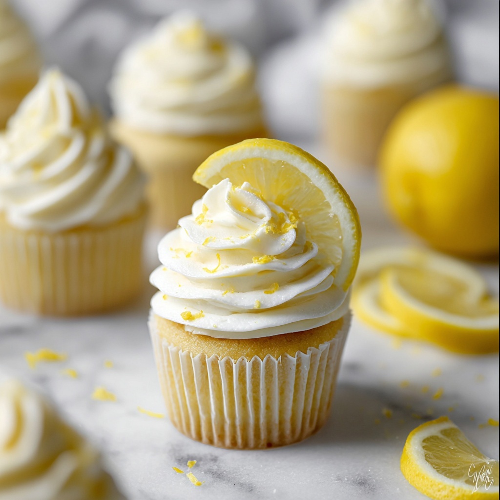 Lemon Muffins with Whipped Cream and Lemon Zest Recipe - Recipe Image