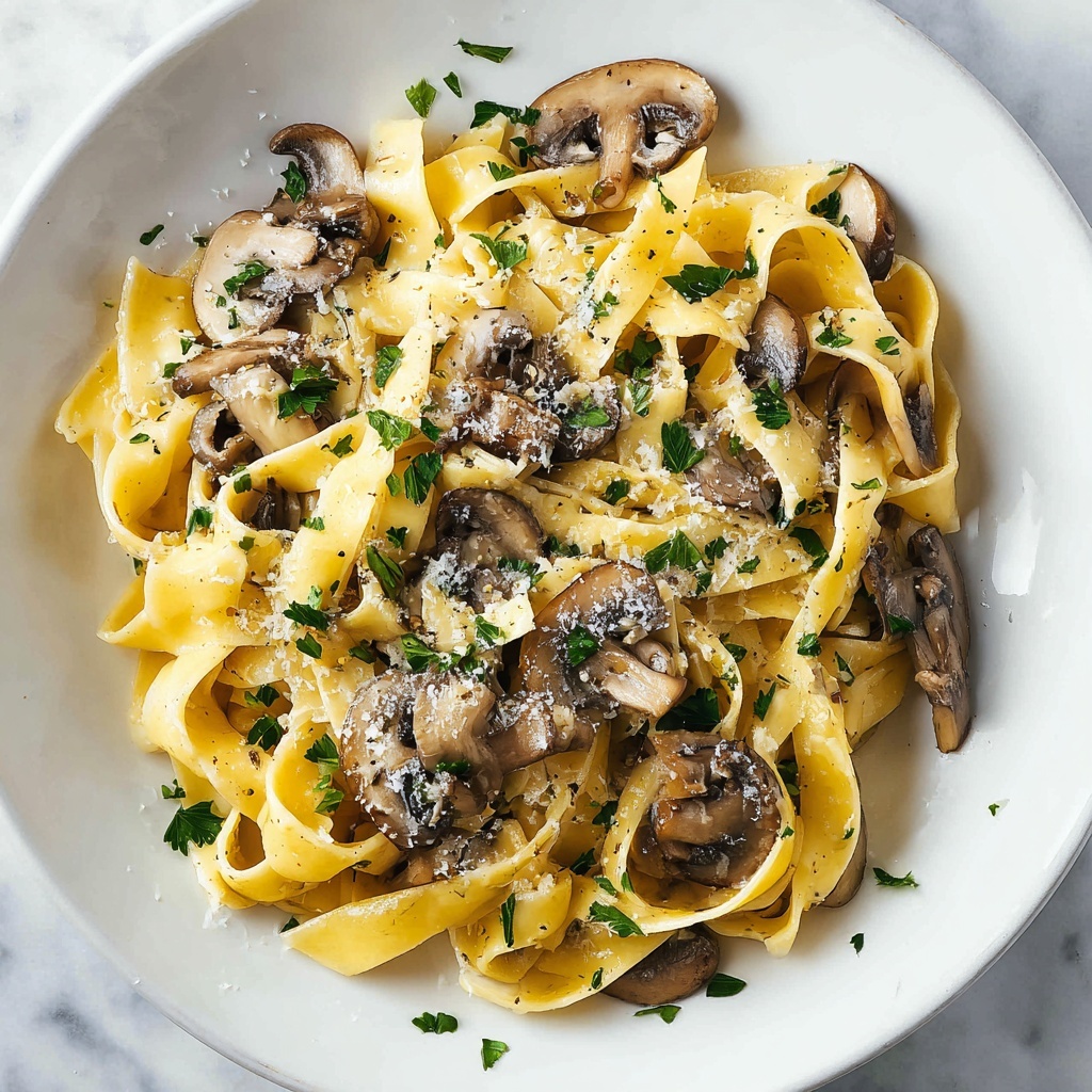 Garlic Mushroom Pasta Recipe - Recipe Image