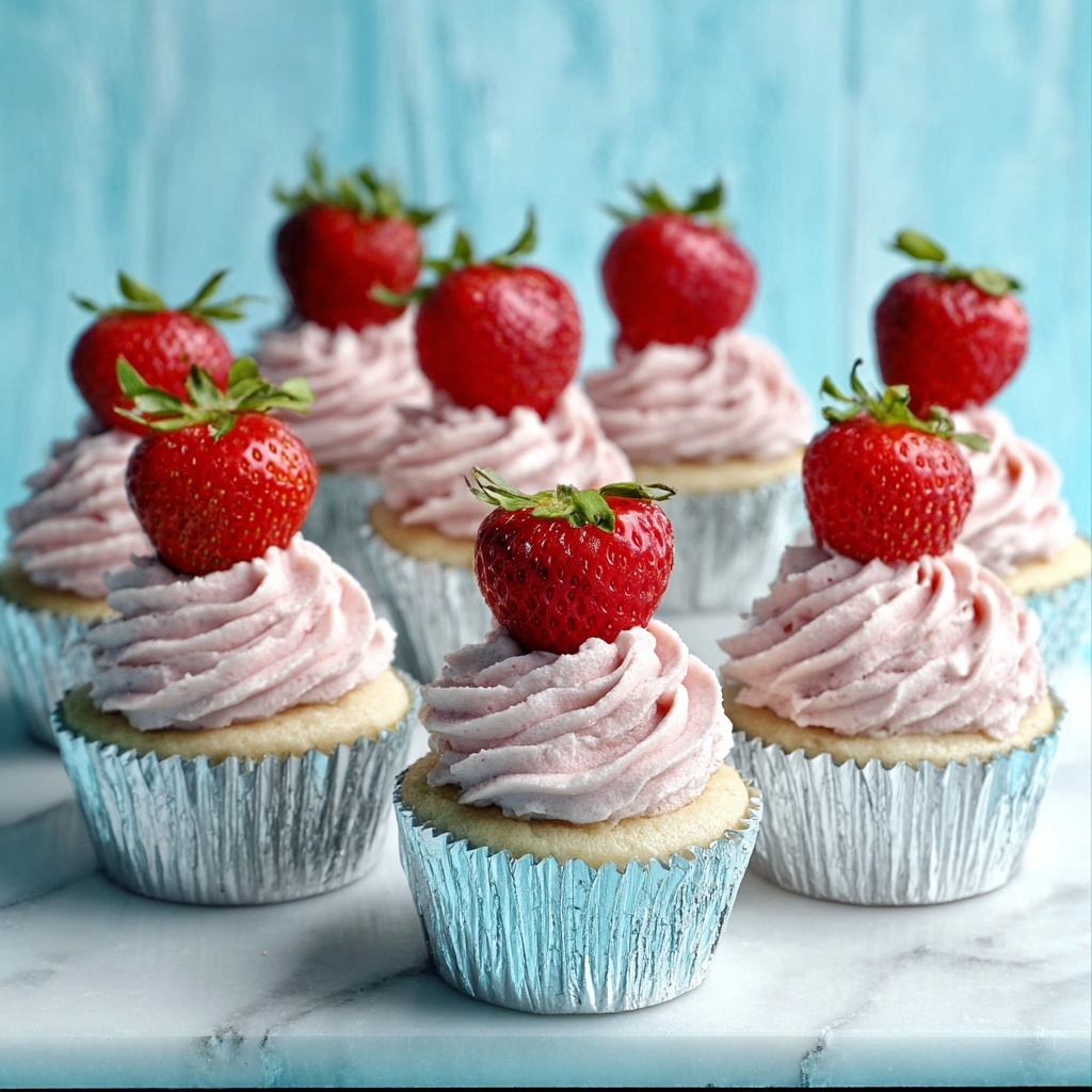 White Chocolate Strawberry Cupcakes Recipe - Recipe Image