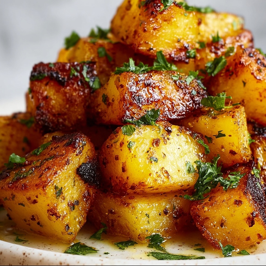 Harissa Potatoes with Whipped Tahini Sauce and Fried Pita Recipe - Recipe Image