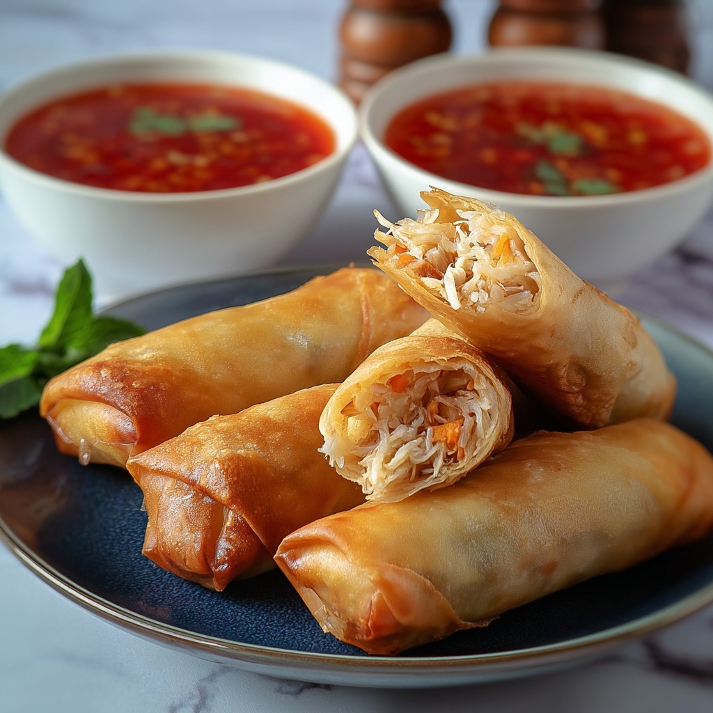 Easy Chicken Spring Rolls Recipe - Recipe Image