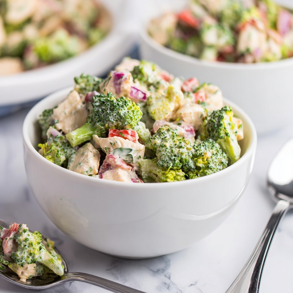 Creamy Broccoli and Chicken Salad Recipe - Recipe Image