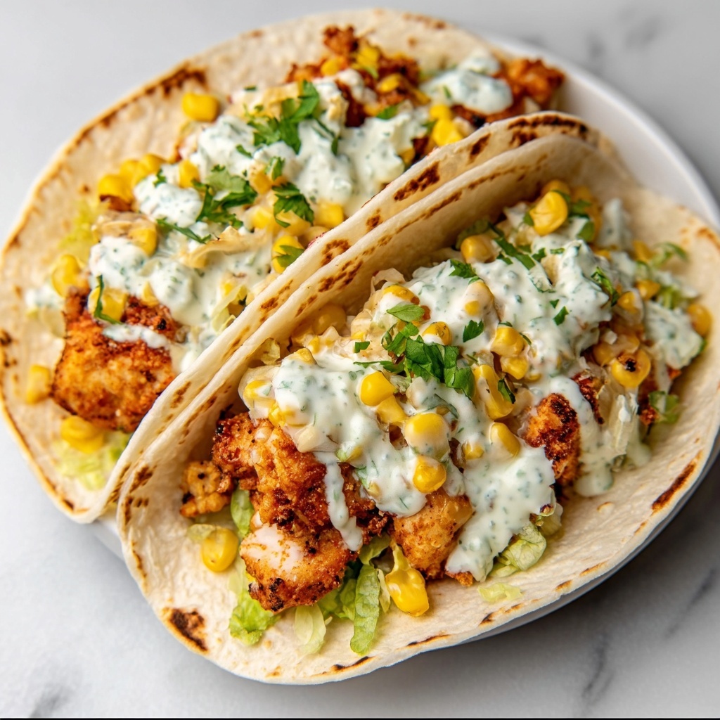 Fried Chicken Street Corn Tacos Recipe - Recipe Image