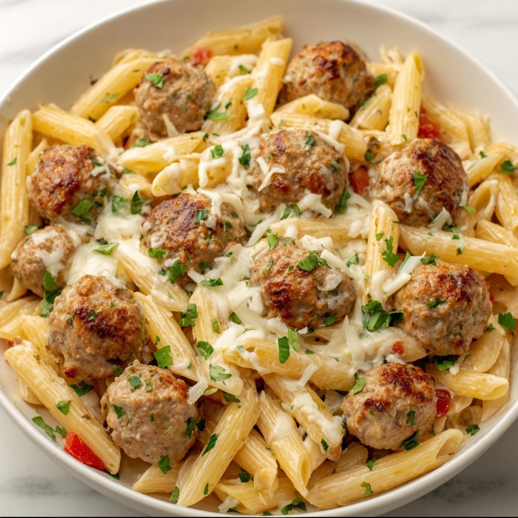 Caprese Turkey Meatball Pasta Skillet Recipe - Recipe Image