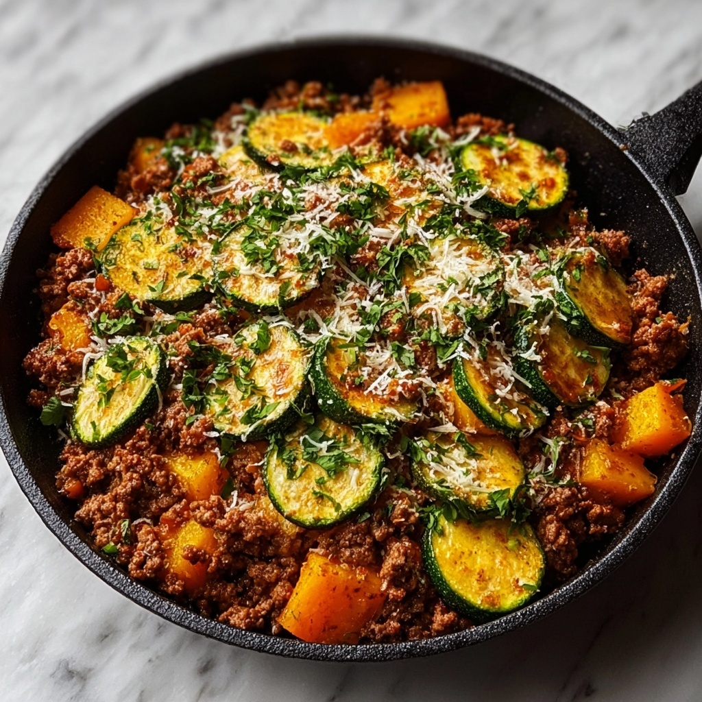 Ground Beef Zucchini Sweet Potato Skillet Recipe - Recipe Image