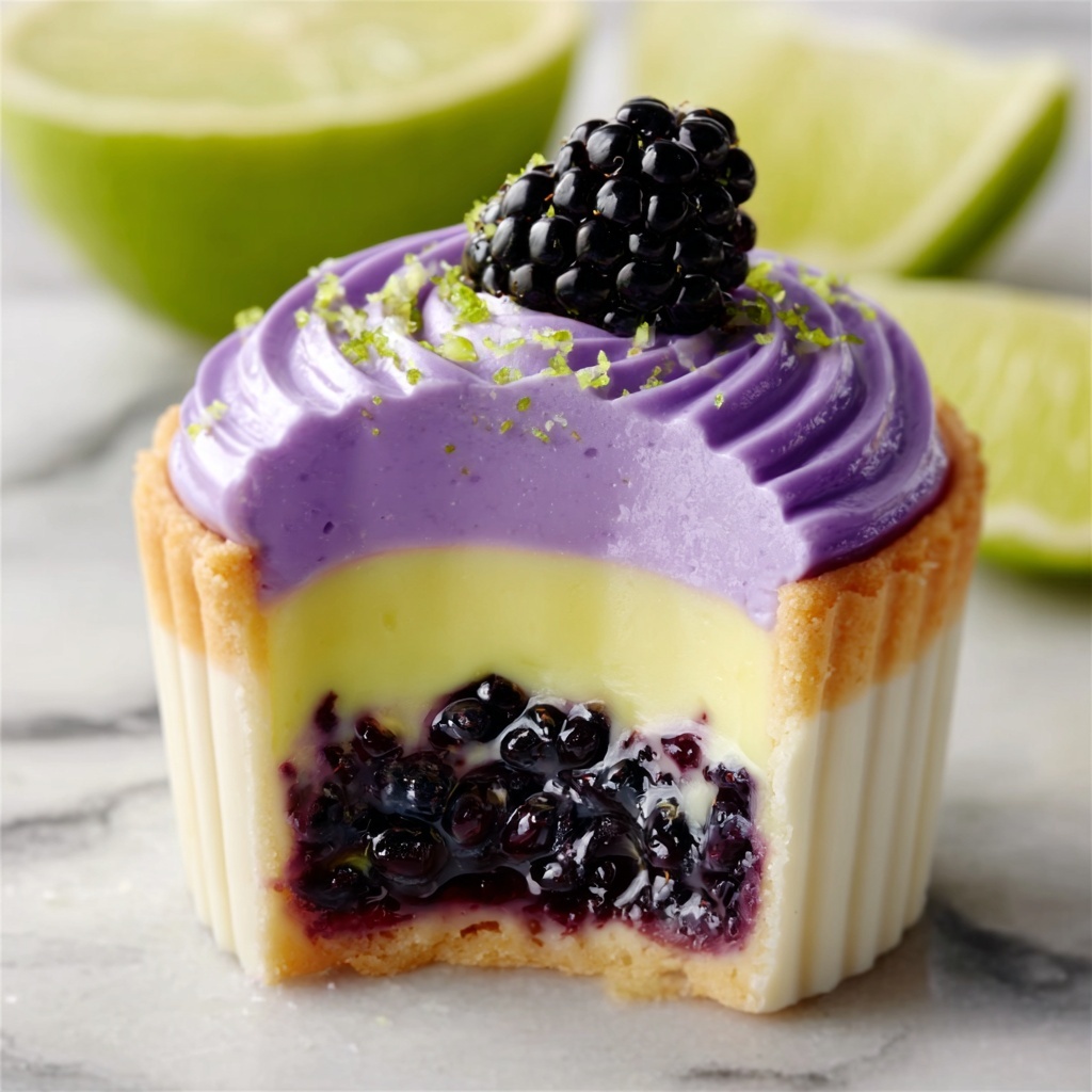 Decadent Blackberry Lime Cheesecake Cupcakes Recipe - Recipe Image