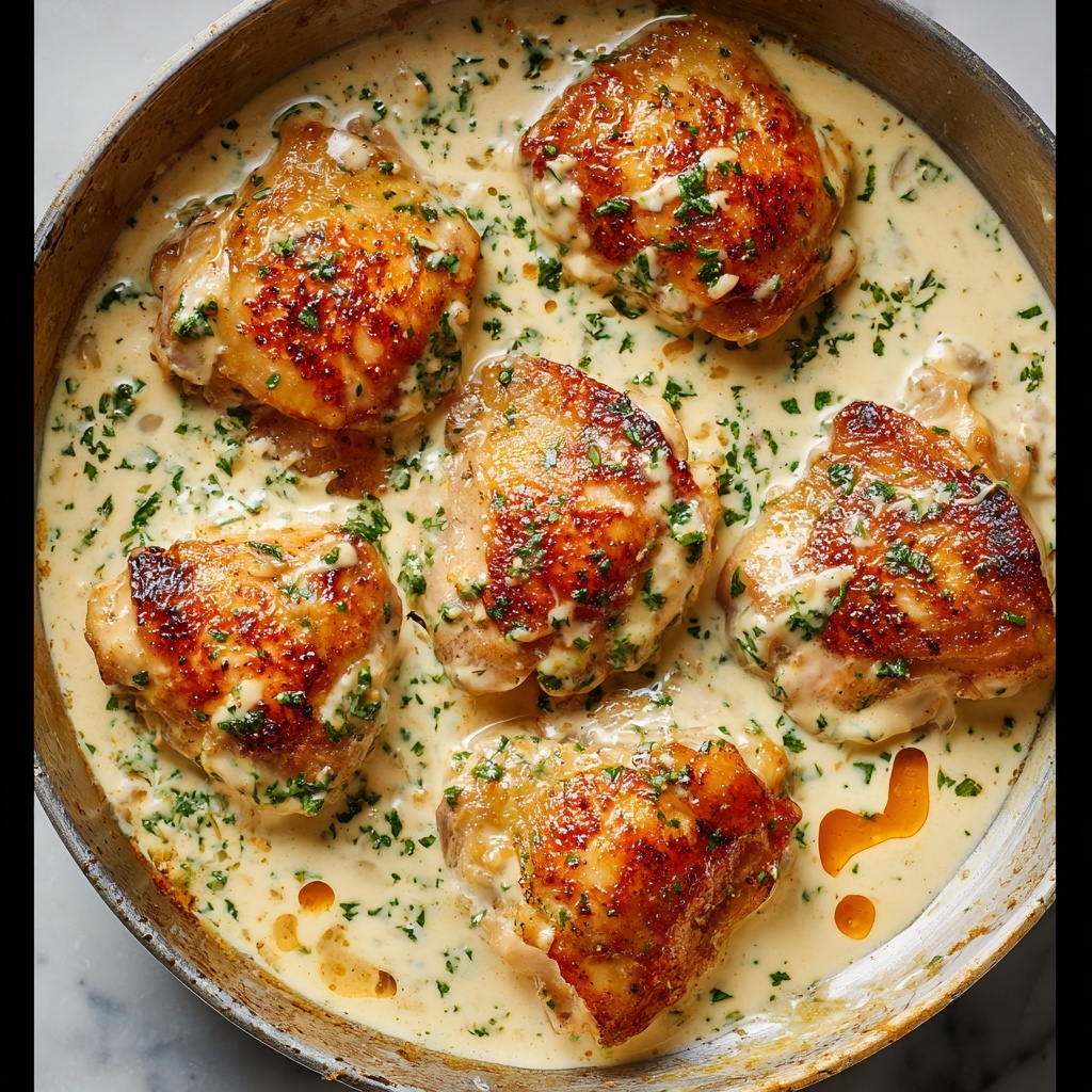 Creamy Oven-Baked Chicken Thighs Recipe - Recipe Image