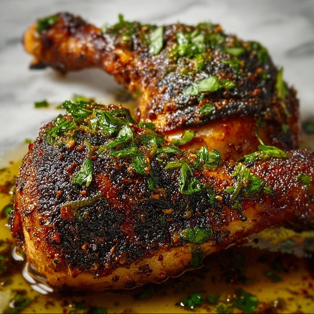 Oven Roasted Rosemary Garlic Brick Chicken Recipe - Recipe Image