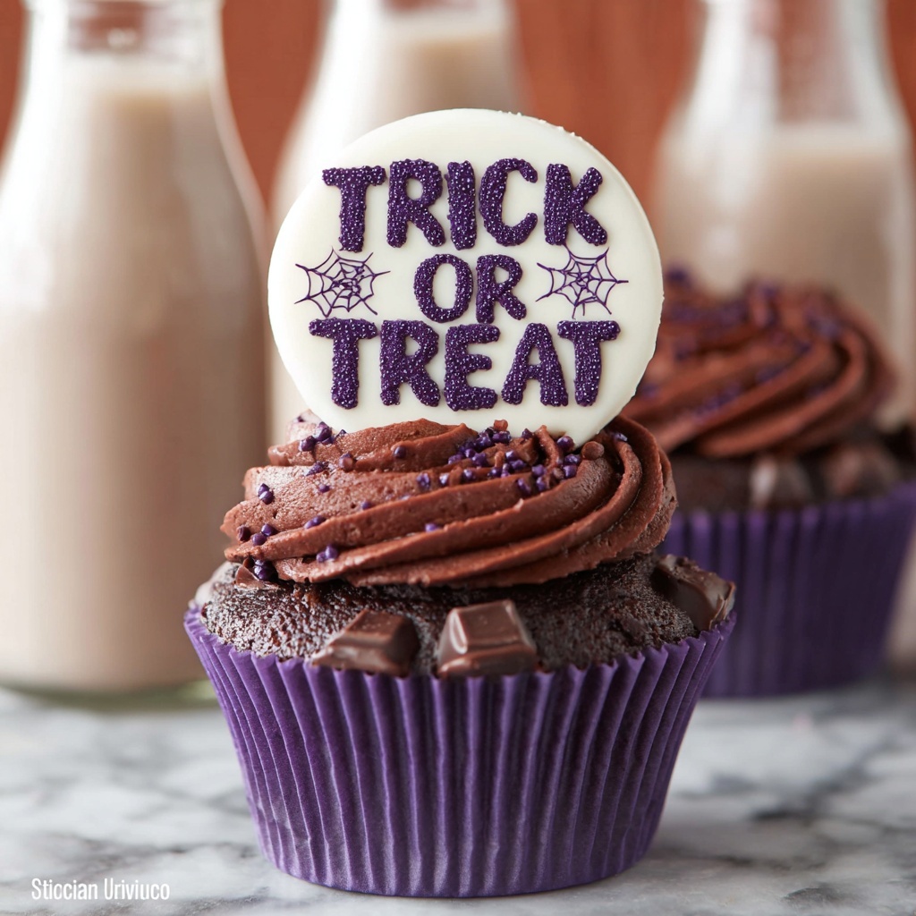Stamped Halloween Cupcakes Recipe - Recipe Image