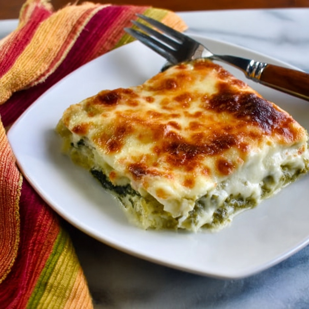 Green Chile and Chicken Mock Enchilada Casserole Recipe - Recipe Image